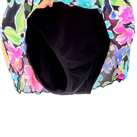 Vintage Catalina Floral Print Neon Multicolor Swimwear Skirt Women's Size S - Picture 3 of 6